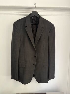 Prada Charcoal Gray Two-Button Wool Blazer